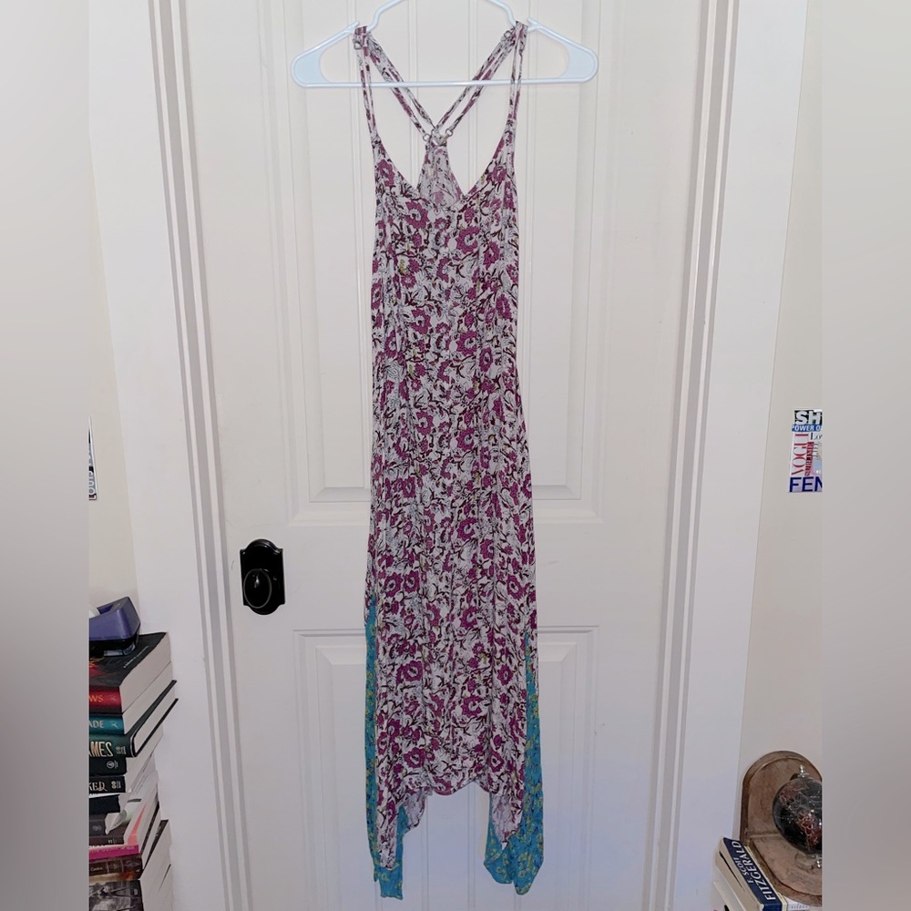 Billabong long boho purple and blue dress size XS